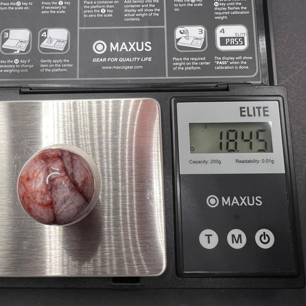 Fire Quartz Crystal Marble Sphere - Picture 10 of 10